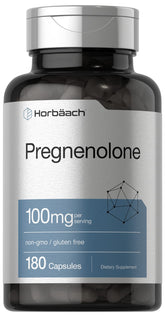 Horbäach Pregnenolone 100 mg bottle front for daily wellness support.