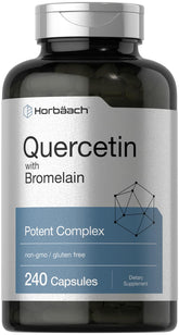 Horbaach Quercetin with Bromelain bottle front for daily wellness support