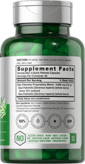 Close-up of Horbäach Saw Palmetto Extract capsules ready to take.