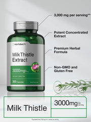 Close-up of Horbäach Milk Thistle seed extract label highlighting purity.