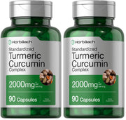 Horbäach Turmeric Curcumin 2000mg bottle front for daily wellness