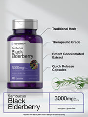 Horbäach two-pack elderberry capsules on display for household use