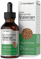 Horbaach Valerian Root Drops bottle for nighttime relaxation support.