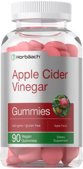 Horbäach vegan apple cider vinegar gummies bottle for daily wellness on the go.