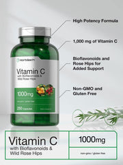 Horbäach Vitamin C with bioflavonoids and rose hips supports daily routines.