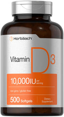 Horbäach Vitamin D3 softgels bottle for daily high-potency support.