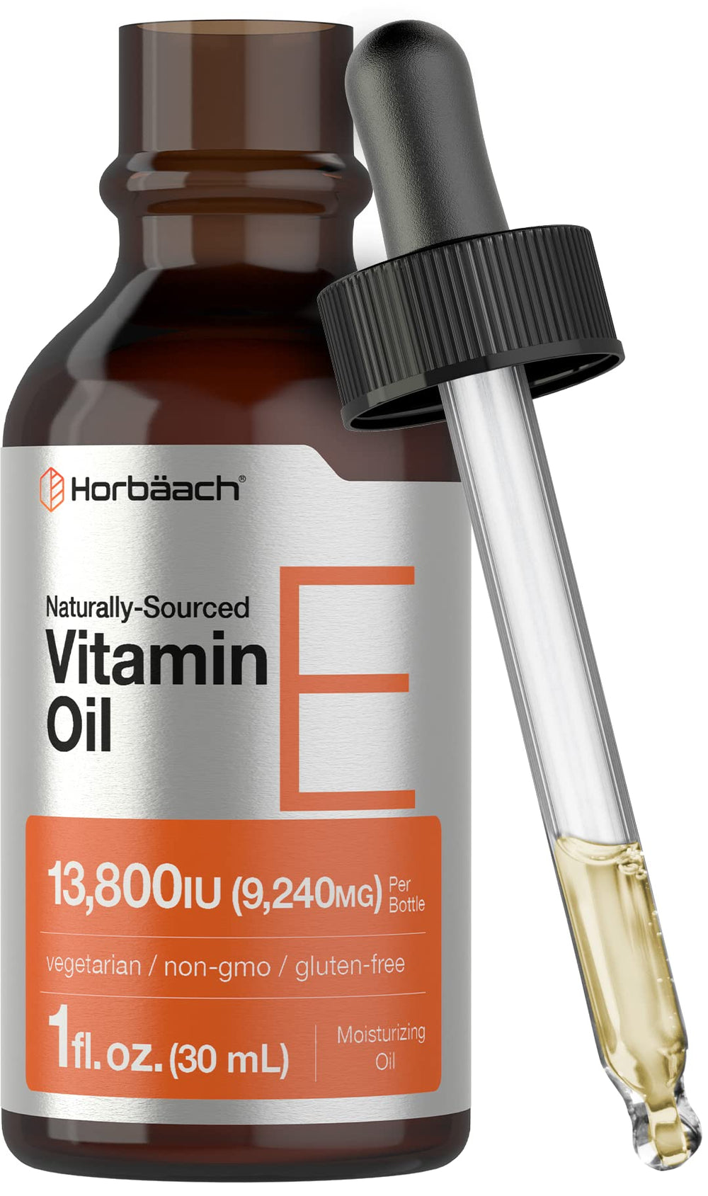 Horbäach Vitamin E Oil bottle shows natural, skin-friendly formula for daily care