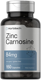 Horbäach Zinc Carnosine supplement bottle for daily digestive wellness