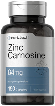 Horbäach Zinc Carnosine supplement bottle for daily digestive wellness