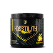 Hosstile Amped bottle front, high-stim pre-workout for intense training.