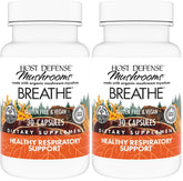 Host Defense Breathe capsules bottle, showcasing immune and respiratory support potential.