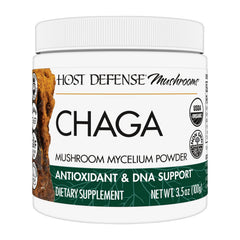 Host Defense Chaga powder jar ready for daily antioxidant support.