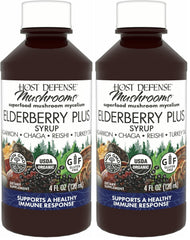 Host Defense Elderberry Plus Syrup bottle front for daily immune support.