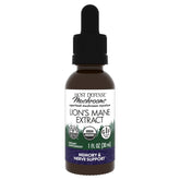 Host Defense Lion's Mane liquid bottle close-up for brain support.