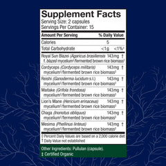 Host Defense Stamets 7-7 capsules closeup for convenient daily dosing.