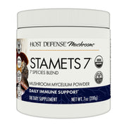 Host Defense Stamets 7 bottle with label, supports daily immune health.