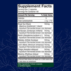 Host Defense Stamets7 capsules closeup highlighting vegan supplement form.