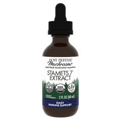 Host Defense Stamets 7 extract bottle showing the 7-species blend for daily immune support