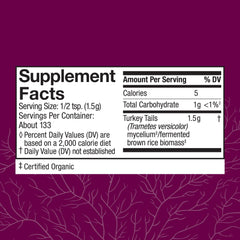 Host Defense turkey tail powder scoop enables easy daily measuring for routines.