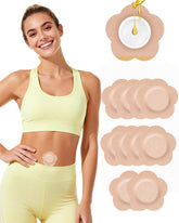 HOTRYEE castor oil patches beige petal close-up, leak-proof design for mess-free application