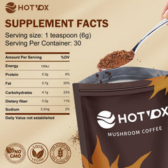 Hotvox Mushroom Coffee mug with steam suggests a cozy daily ritual