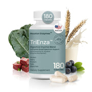 Houston Enzymes TriEnza bottle showcasing the digestive enzyme blend for protein digestion