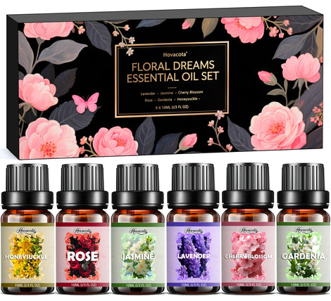 Hovacota Essential Oil Set with six fragrances for diffusers and DIY projects