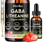 Hovika GABA L-Theanine Drops bottle for daily relaxation and calm focus.