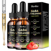 Hovika GABA L-Theanine drops bottle promotes calm relaxation for evening routine.