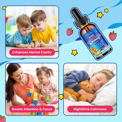 Strawberry-flavored Hovika drops help kids enjoy calm focus.