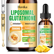 Hovika liposomal glutathione bottle with pineapple flavor for antioxidant support.