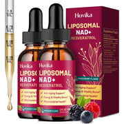 Hovika liposomal NAD supplement bottle front view supporting energy and vitality.