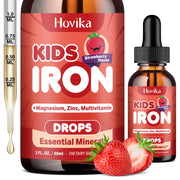 Hovika liquid iron drops bottle supports iron levels for all ages.