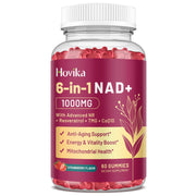 Hovika NAD Gummies bottle shows strawberry flavor for daily energy support