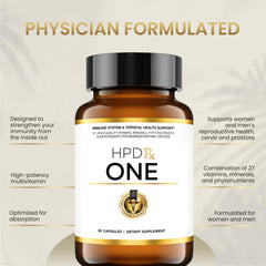 HPD Rx ONE bottle label showing ingredients and potency.