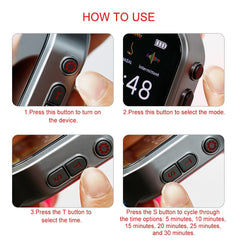 Hsiohe wrist-worn design keeps red-light therapy handy during daily tasks.