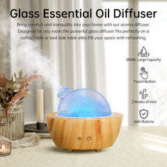 HSLZOMI diffuser with 7-color LED lights for mood lighting in rooms.