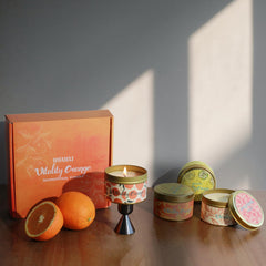 HUAN XI jar closeup shows sturdy travel tins for on-the-go fragrance.