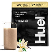 Huel Black Edition Vanilla 40g bottle delivers plant-based protein for on-the-go meals