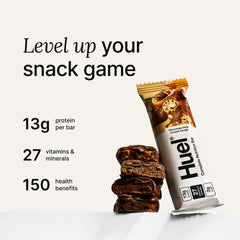 Huel vegan milk chocolate coating detail, a satisfying plant-based treat.