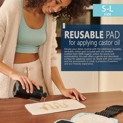 HUFL Castor Oil Pack Wrap available in two sizes for a snug fit.