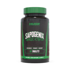 Huge Supplements Sapogenix bottle and capsules for lean muscle support and recovery.