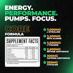 Huge Supplements Wrecked Core scoop-dispense shown for easy filling before training.