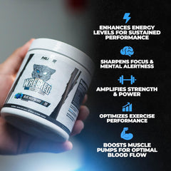 Huge Supplements Wrecked Core scoop dispense demonstrates consistent pre-workout portions.