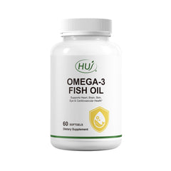 HUJ Omega-3 softgels bottle front for daily heart support