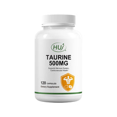 HUJ Taurine Capsule bottle for daily nervous system and heart support.