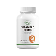 HUJ Vitamin C 500mg bottle showing immune support potential.