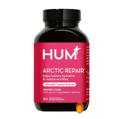 HUM Arctic Repair bottle with softgels for daily skin hydration.