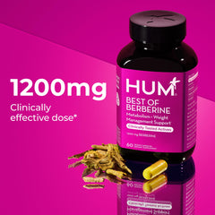 HUM Best of Berberine label packaging highlighting BioPerine enhanced absorption.