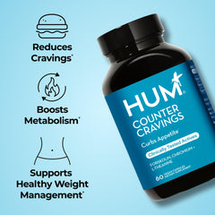 HUM Counter Cravings capsules: vegan capsules for on-the-go cravings management.